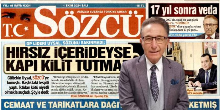 Sözcü gazetesinde beklenen veda