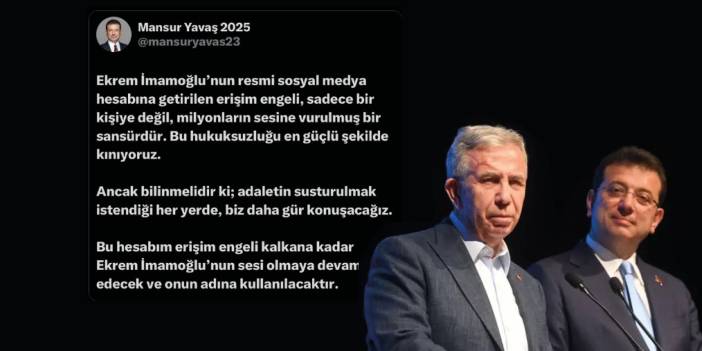 Mansur Yavaş, X’teki hesabını Ekrem İmamoğlu’na tahsis etti