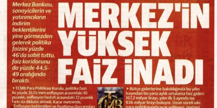 Türkiye Gazetesi de Yeni Şafak'a katıldı: İktidara yakın medya Merkez Bankası'nı eleştiriyor