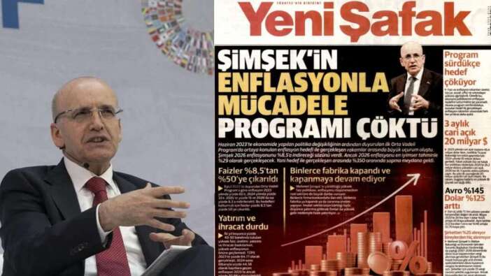Yeni Şafak’tan Mehmet Şimşek’e ‘çöktü’ manşeti!