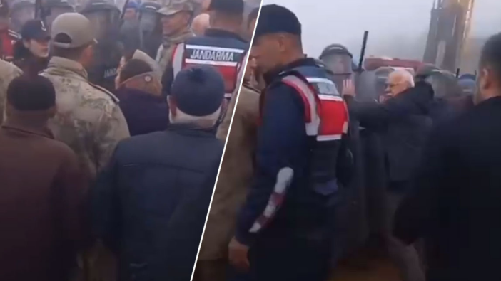 Madene karşı eyleme jandarma müdahalesi: MHP ve CHP yöneticileri gözaltına alındı!
