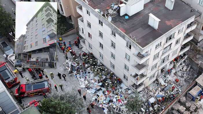 İstanbul'da 7 katlı bina çöktü, enkazda kalanlar için kurtarma çalışması!