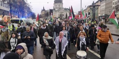 İsveç'te, Gazze ve Lübnan protestosu