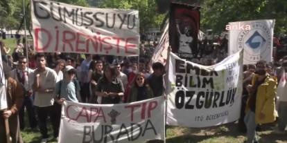 Üniversiteliler, tutuklu arkadaşları için Maçka'ya yürüdü