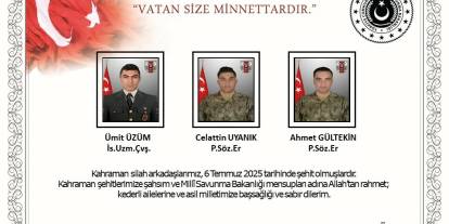 Metan gazından etkilenerek şehit olan 3 askerin daha kimliği açıklandı