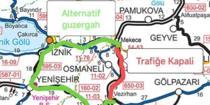 Sakarya-Bilecik yolu orman yangını nedeniyle trafiğe kapatıldı