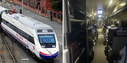 İstanbul-Ankara seferini yapan hızlı tren yağış nedeniyle 1 buçuk saat yolda kaldı