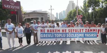 Memur sendikalarından Hakem Kurulu toplantısının yapıldığı Sayıştay önünde eylem