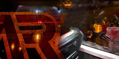 Galatasaray otobüsüne taşlı saldırı