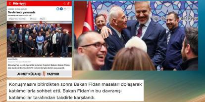 Fidan’ın, gazeteciyle samimi pozu