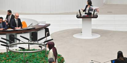 TBMM'de karikatür tartışması: AKP'li Usta "LGBTİ+ simgesi var" diyerek kürsüye yürüdü