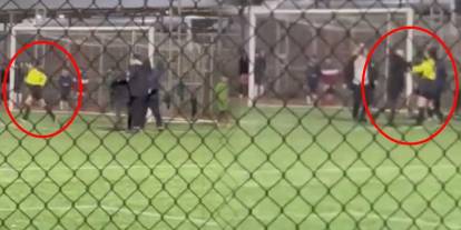 Kadın hakeme saha ortasında antrenörden yumruklu saldırı