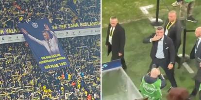 Fenerbahçe taraftarından derbide Sadettin Saran'a destek pankartı