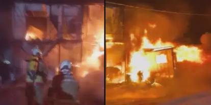 İşçilerin kaldığı konteynerde yangın paniği: Yatakhane alevlere teslim oldu